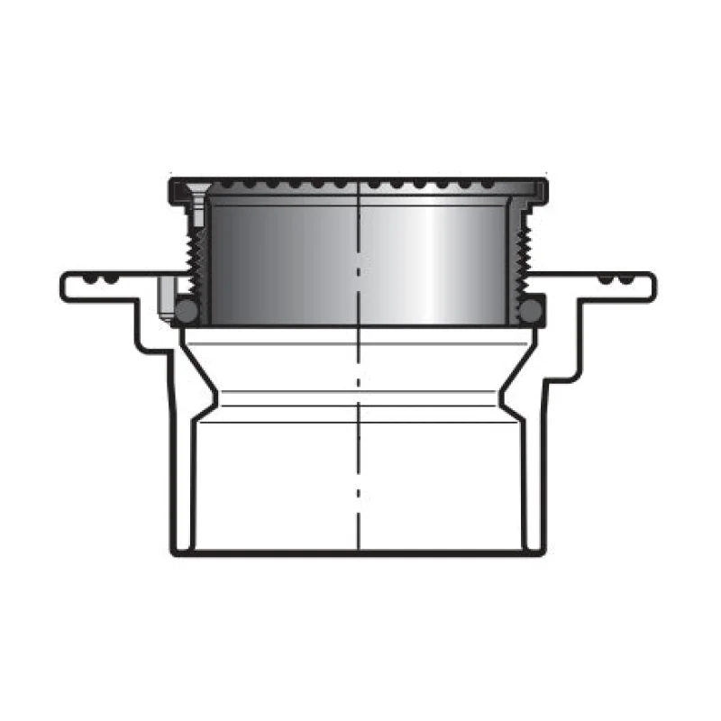 2" x 6" DWV PVC Floor Drain w/ Round Grate P1600-020S