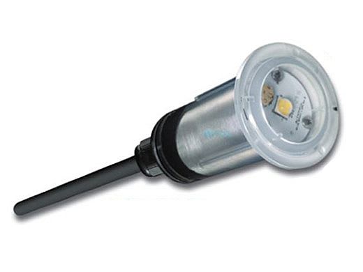 J&J Electronics PureWhite VU Nicheless LED Pool And Spa Light Fixture, 8W 12V 30' Cord, LPL-R1W-12-30