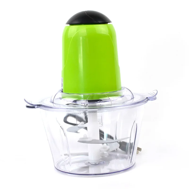 2L Electric Food Chopper with 4 Stainless Steel Blades | Quick and Safe Food Preparation for Home Cooking Green