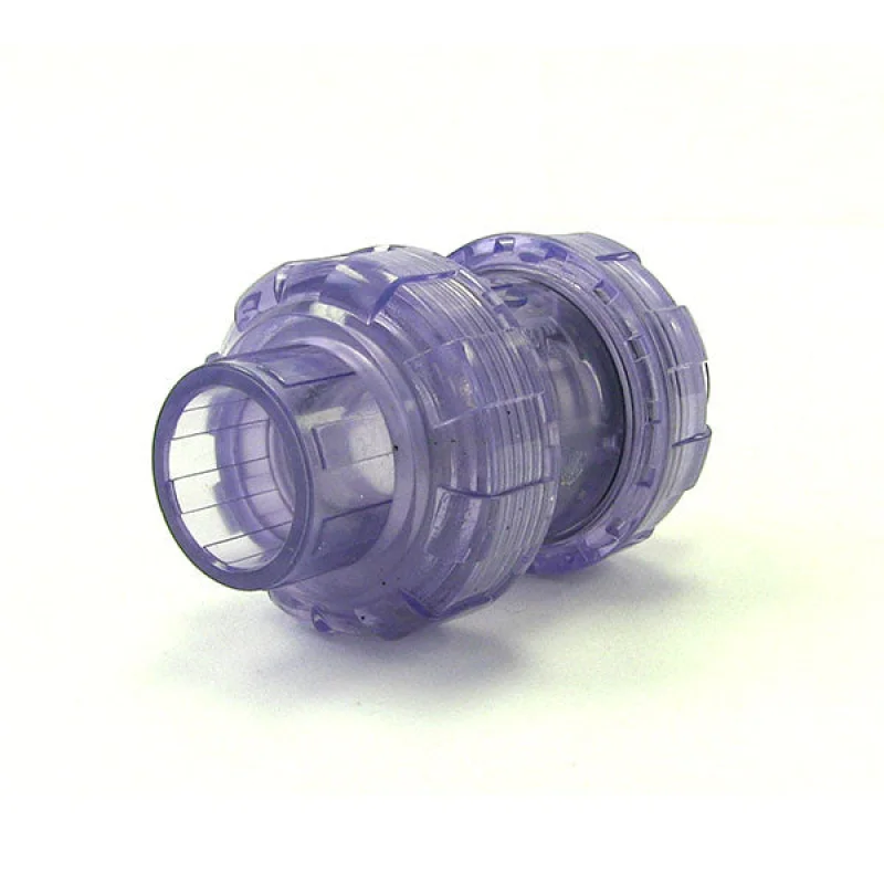 3/4" Clear PVC True Union Ball Check Valve (Clearance)