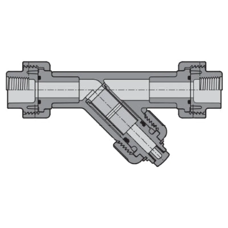3/4" Spears Clear PVC True Union Y-Strainer - SOC - EPDM - P8 Mesh (YS2AP8-007CL)