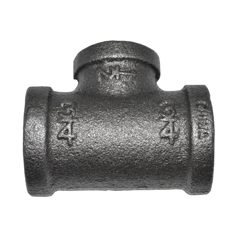 3/4" x 3/4" x 1/2" Black Malleable Iron Tee Fitting (BMT343412 / 35429)