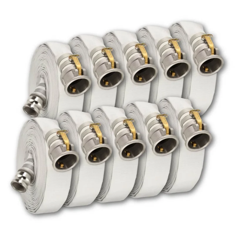 3" x 50 Feet Single Jacket Camlock Hose White (Aluminum) 20 Pack