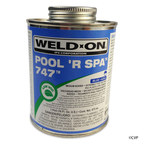 IPS Pool 'R Spa 747 Blue PVC Solvent Cement 1 Pint |10853