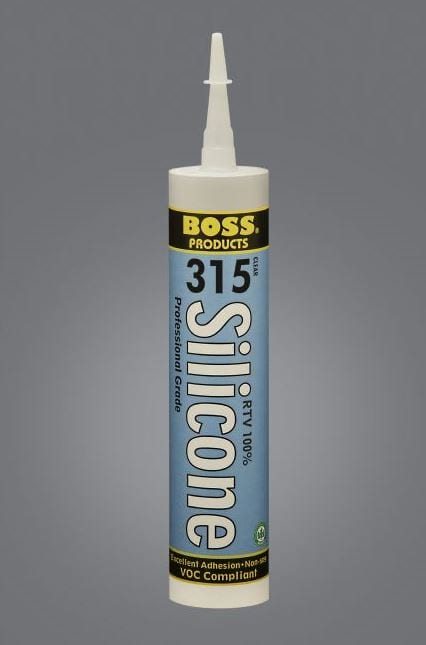 Boss 8 oz Clear 315 100% RTV Silicone Sealant