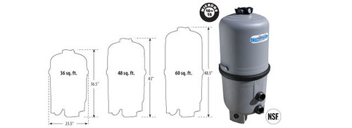 WATERWAYS CRYSTAL WATER FILTER CARTRIDGE 325 SQUARE FOOT GRAY | 570-0325-07
