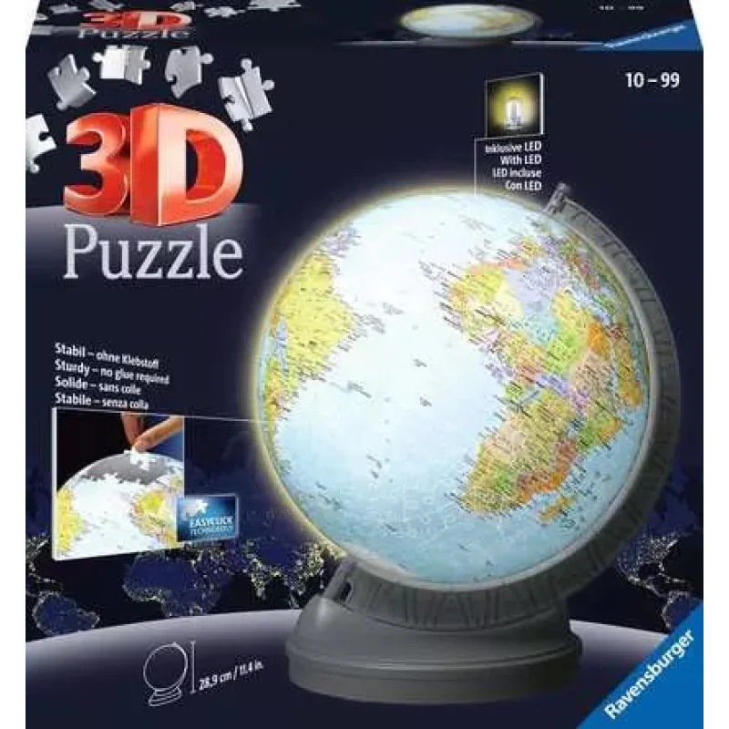 3D Puzzle Ball Globe - Night Stand - 540 Pieces