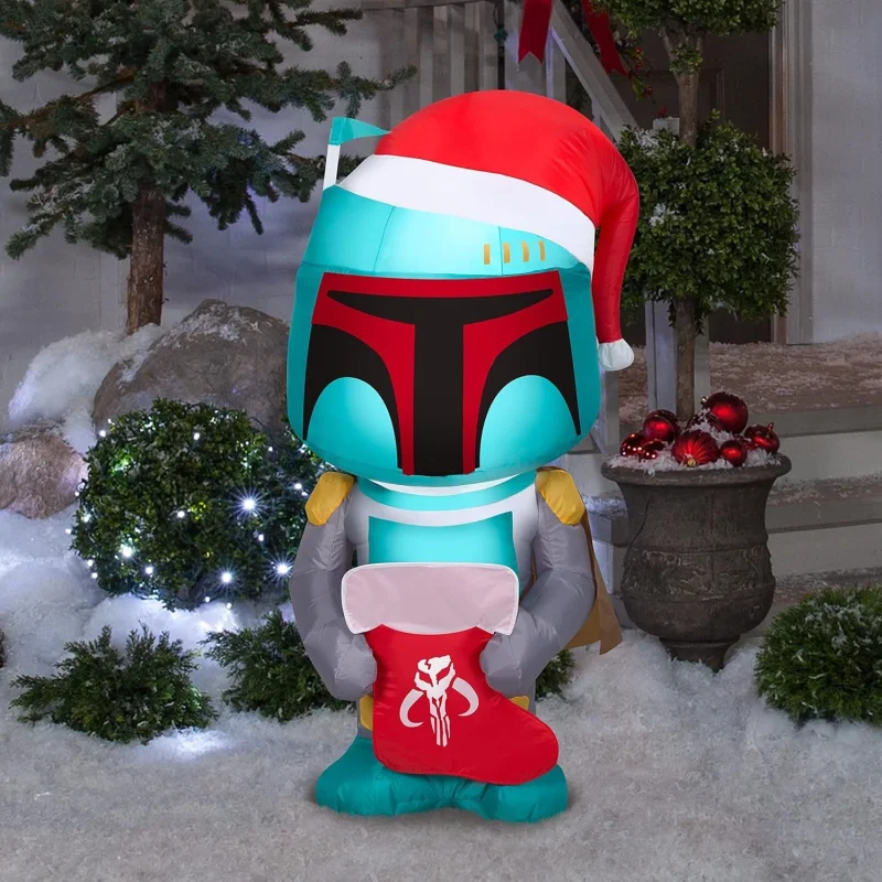 4' Airblown Boba Fett with Stocking Christmas Inflatable