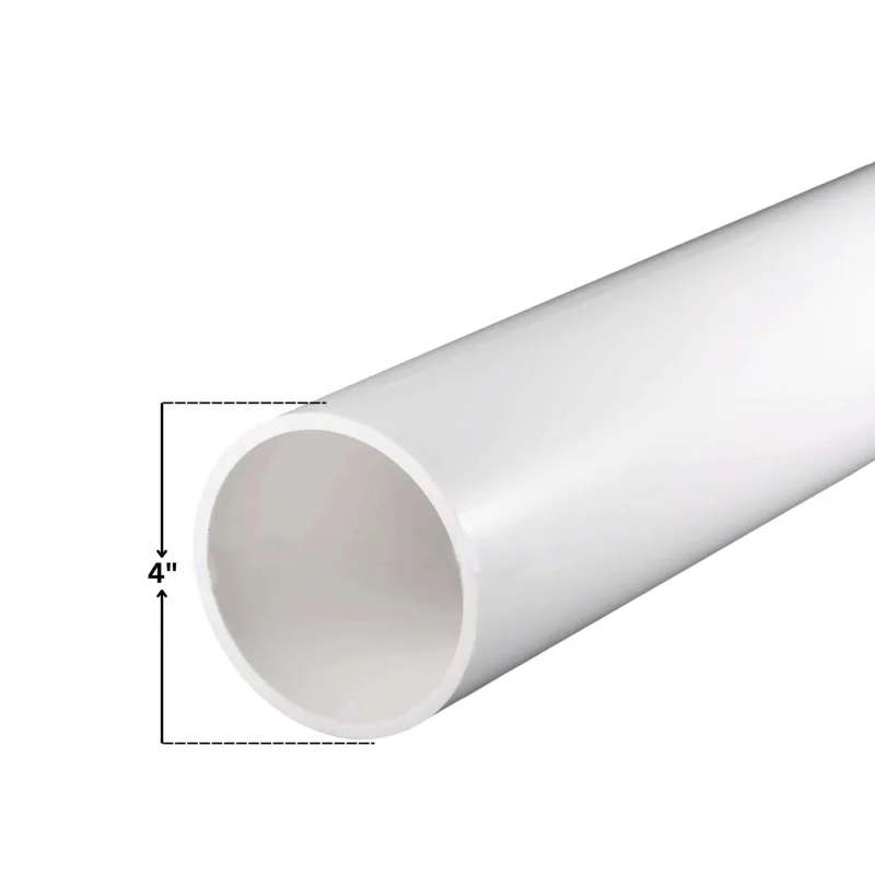 4" White Schedule 40 PVC Pipe - 10 Ft Pool Plumbing Pipe