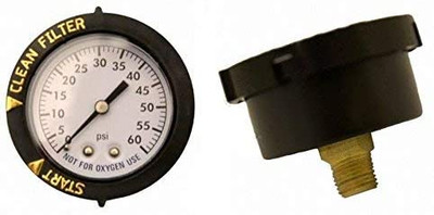 Super-Pro 2" Pressure Gauge with Indicator Bezel 0.25" Black, 80960BUCF