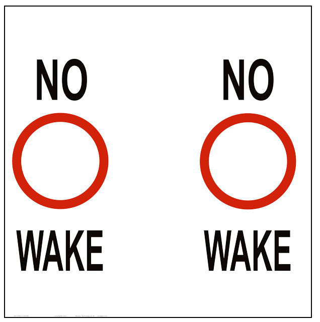 No Wake Regulatory Buoy Label - 30 x 24 Inches on Adhesive Vinyl