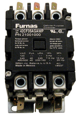Coates Contactor, 3 Pole, 50A, 208 Coil | 21001000