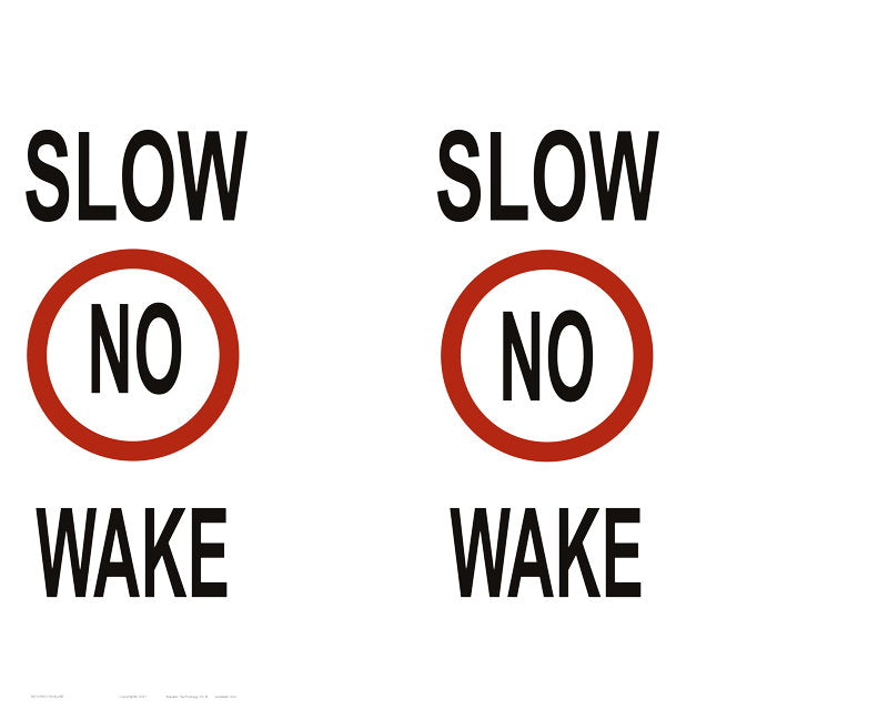 Slow No Wake Regulatory Buoy Label - 30 x 24 Inches on Adhesive Vinyl