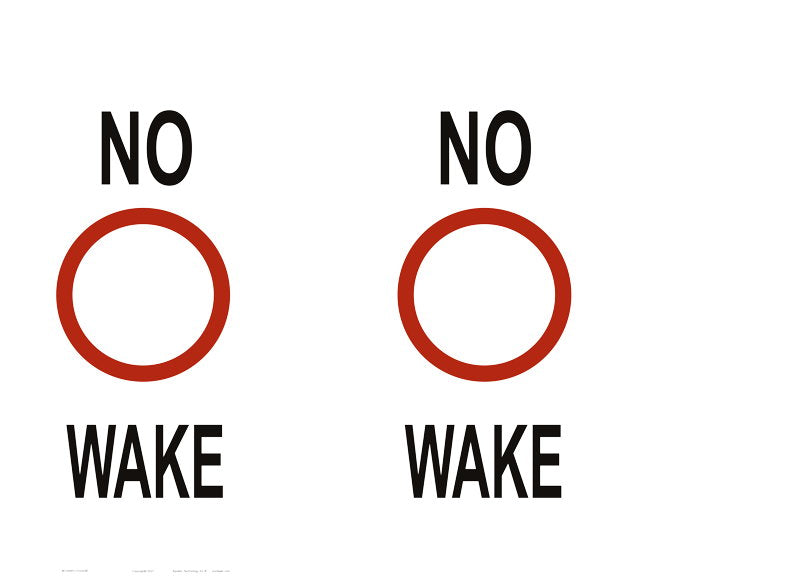 No Wake Regulatory Buoy Label - 33 x 24 Inches on Adhesive Vinyl