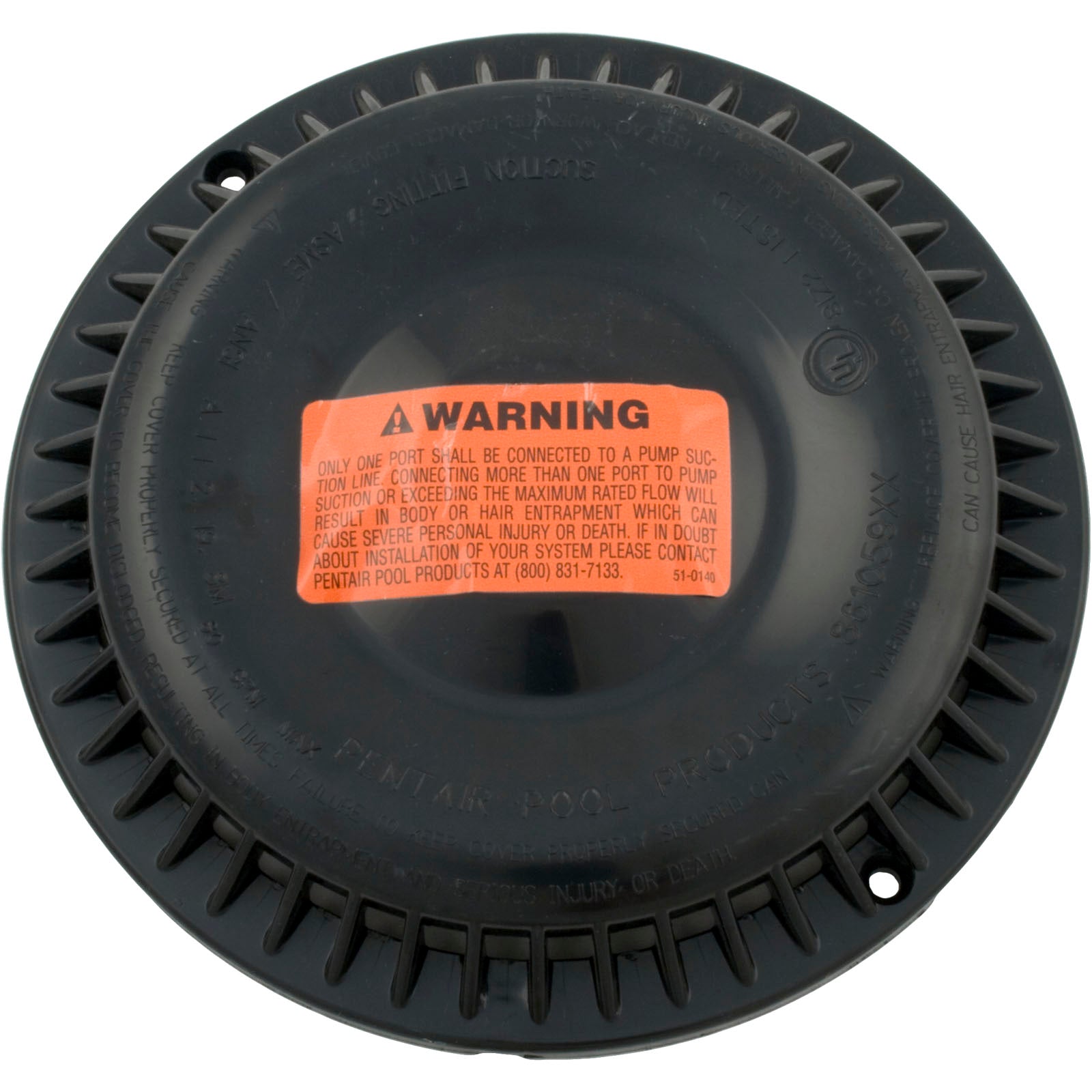 Cover, Pentair PacFab Dual Bottom, Anti Vortex,8" Round, Blk