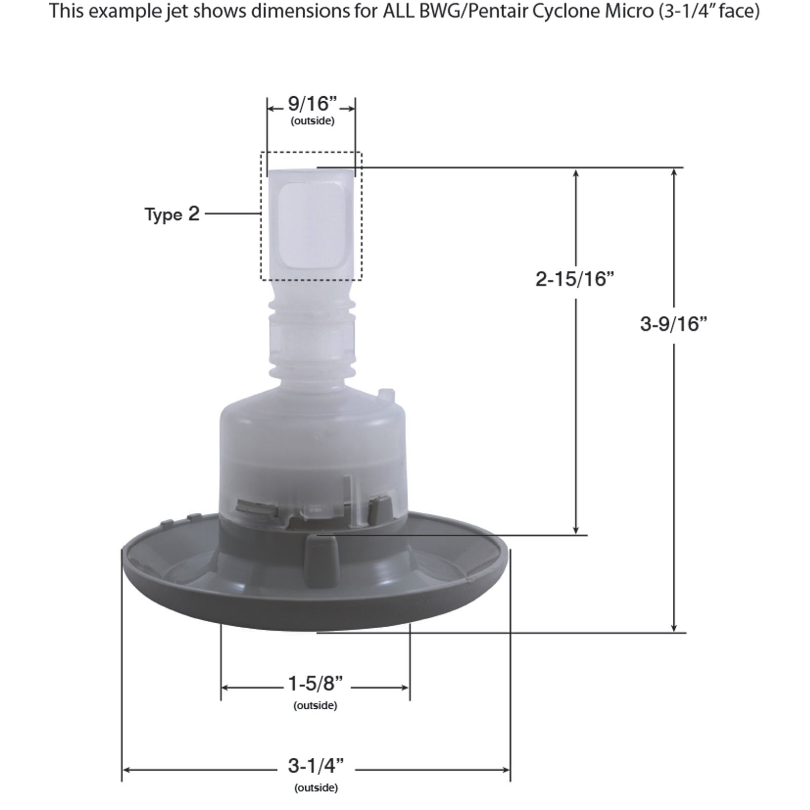 Jet Intl,BWG Cyclone Micro,3-1/4"fd,2 Roto,Txt Scal,Blk