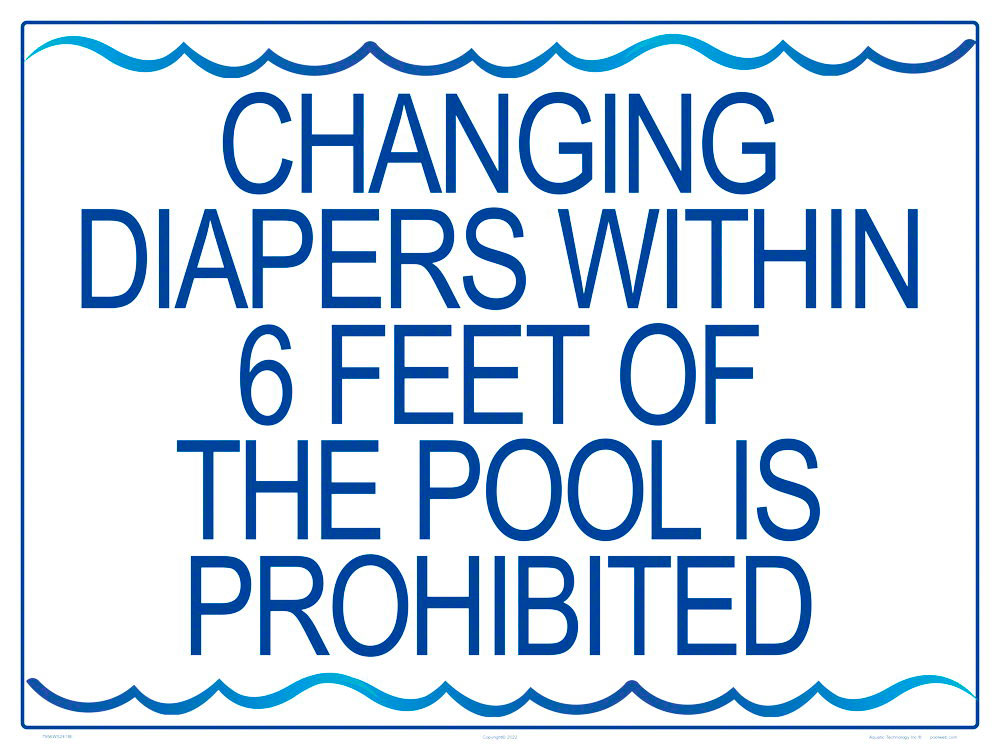 Diaper Changing Instructions Sign - 24 x 18 Inches on Styrene Plastic