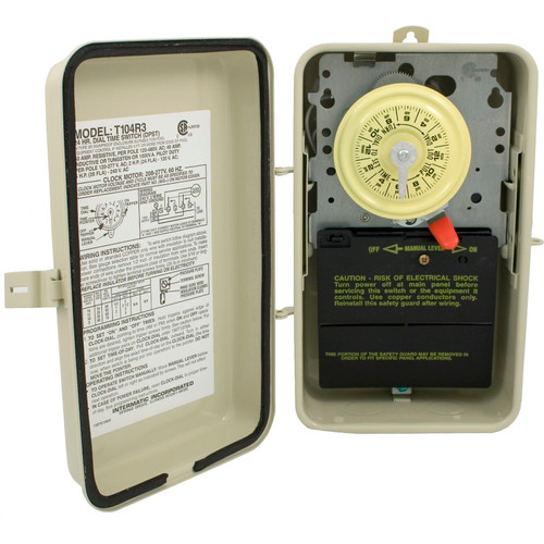 Time Clock Intermatic T104R3 24 Hr 230V DPST with Case T104R3