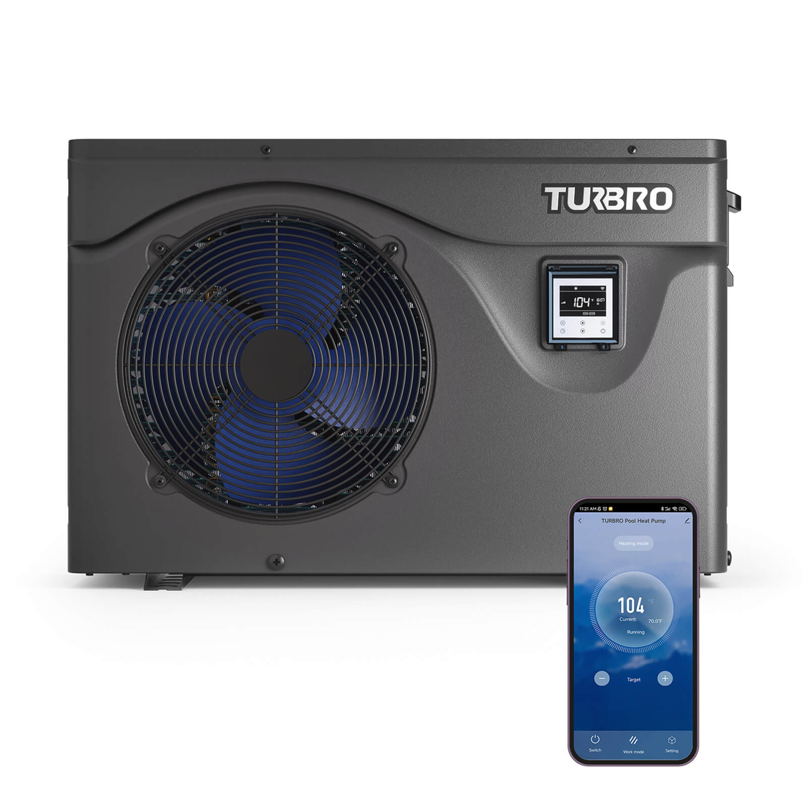 Beluga Inverter Swimming Pool Heat Pump, 50K/75K BTU