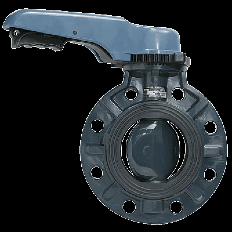 8" PVC Butterfly Valve, PVC Wafer, EPDM Seals, Lever Handle - Asahi/America Pool-Pro (1728085)