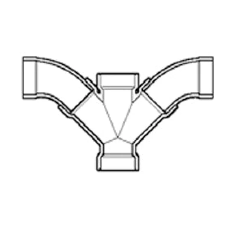 8" x 6" DWV PVC Double Wye and 1/8 Bend 3792-585
