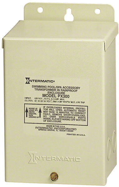 Light Transformer 120 to 12-14 Volts - 300 Watts - Beige Steel Enclosure