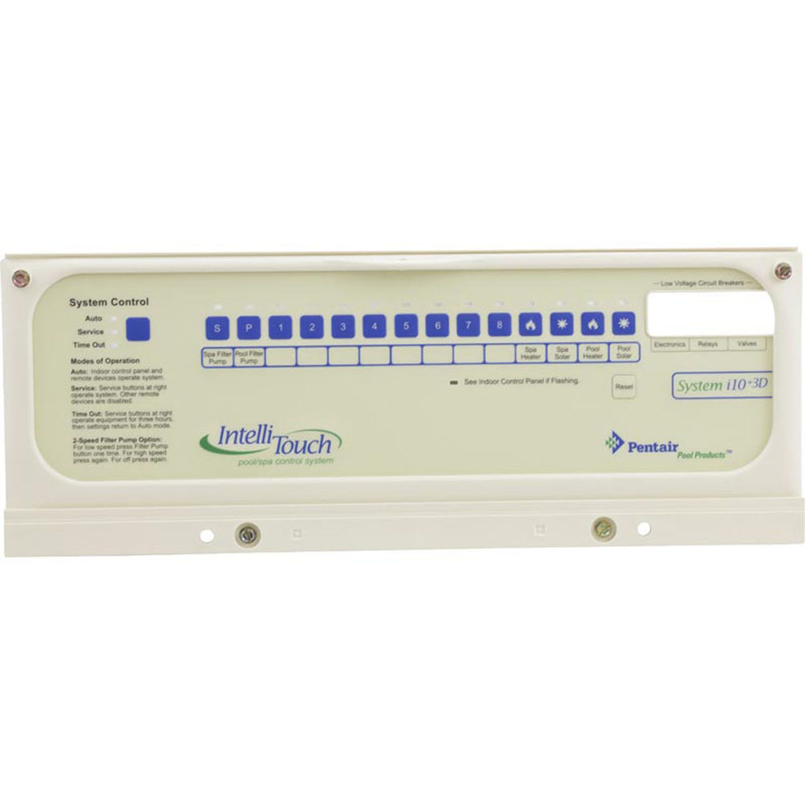 Control Panel Bezel, Pentair, IntelliTouchÃ‚Â, i10-3D