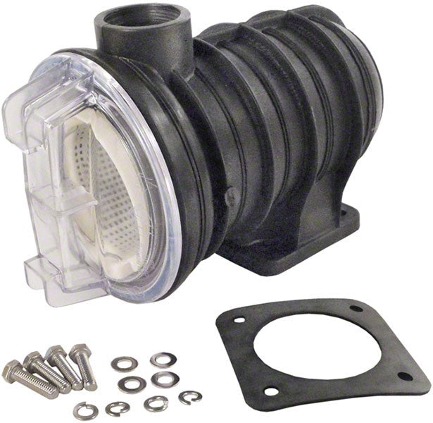 Max-E-Glas and Dura-Glas 5 Inch Hair Lint Strainer Package - 1-1/2 Inch NPT