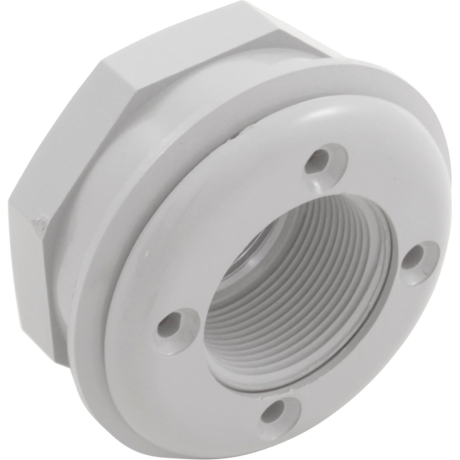 Wall Fitting, CMP, 3"hs, 1-1/2"mpt, 3-5/8"fd, w/Nut, White