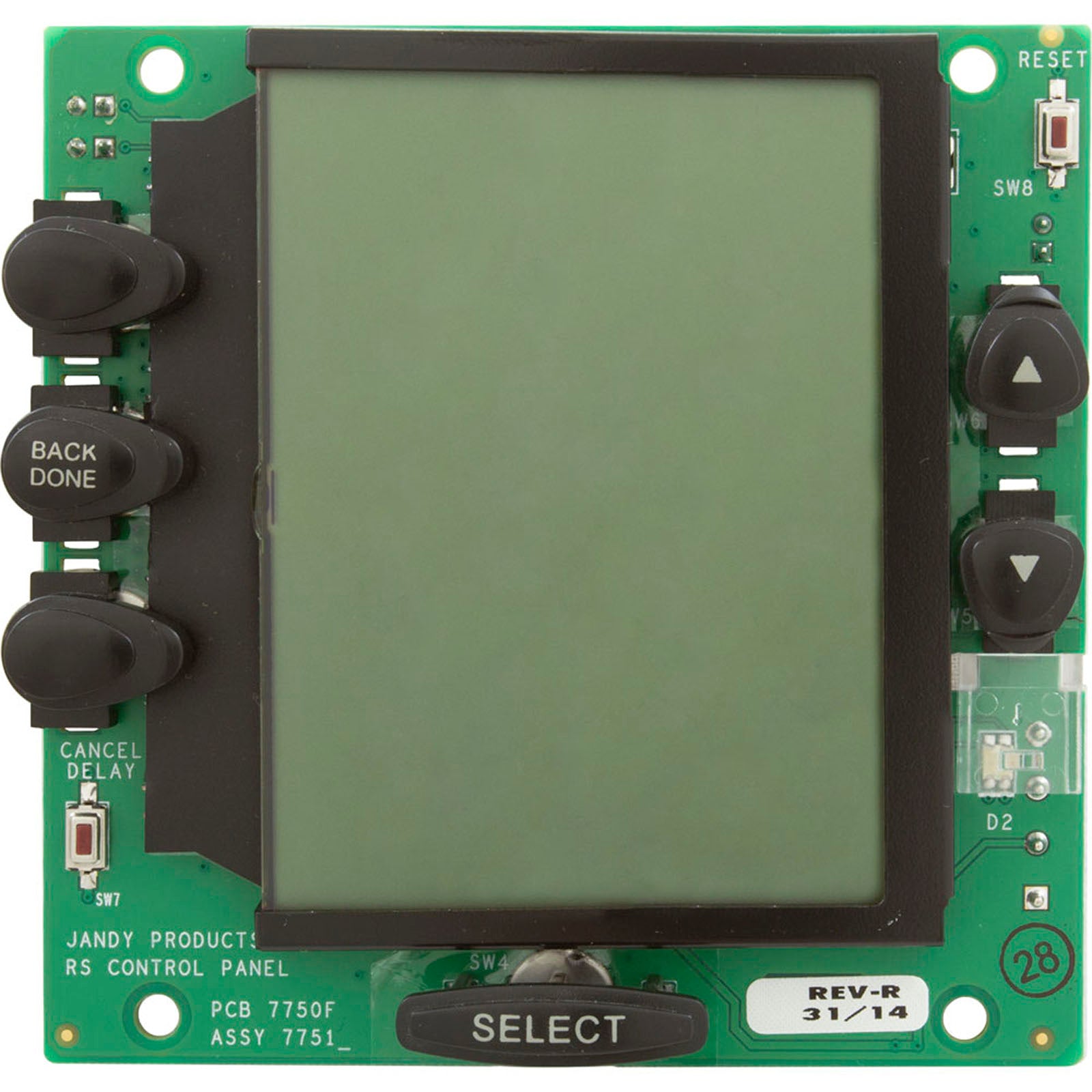 PCB Assembly, Zodiac Jandy AquaLink OneTouch, LCD, Black Buttons
