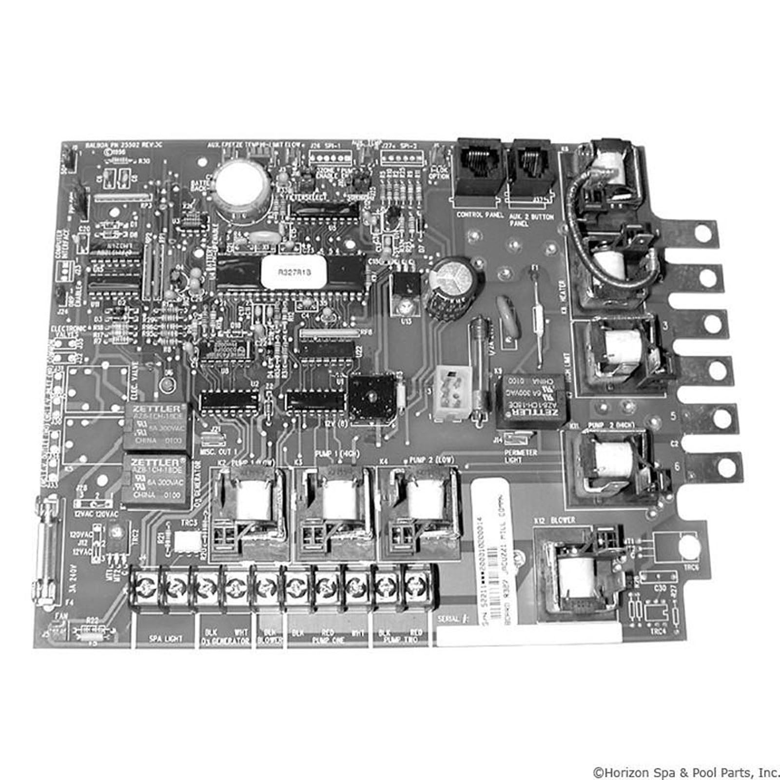 PCB, Jacuzzi, R327, R641, ME Serial Deluxe, with Phone Plug