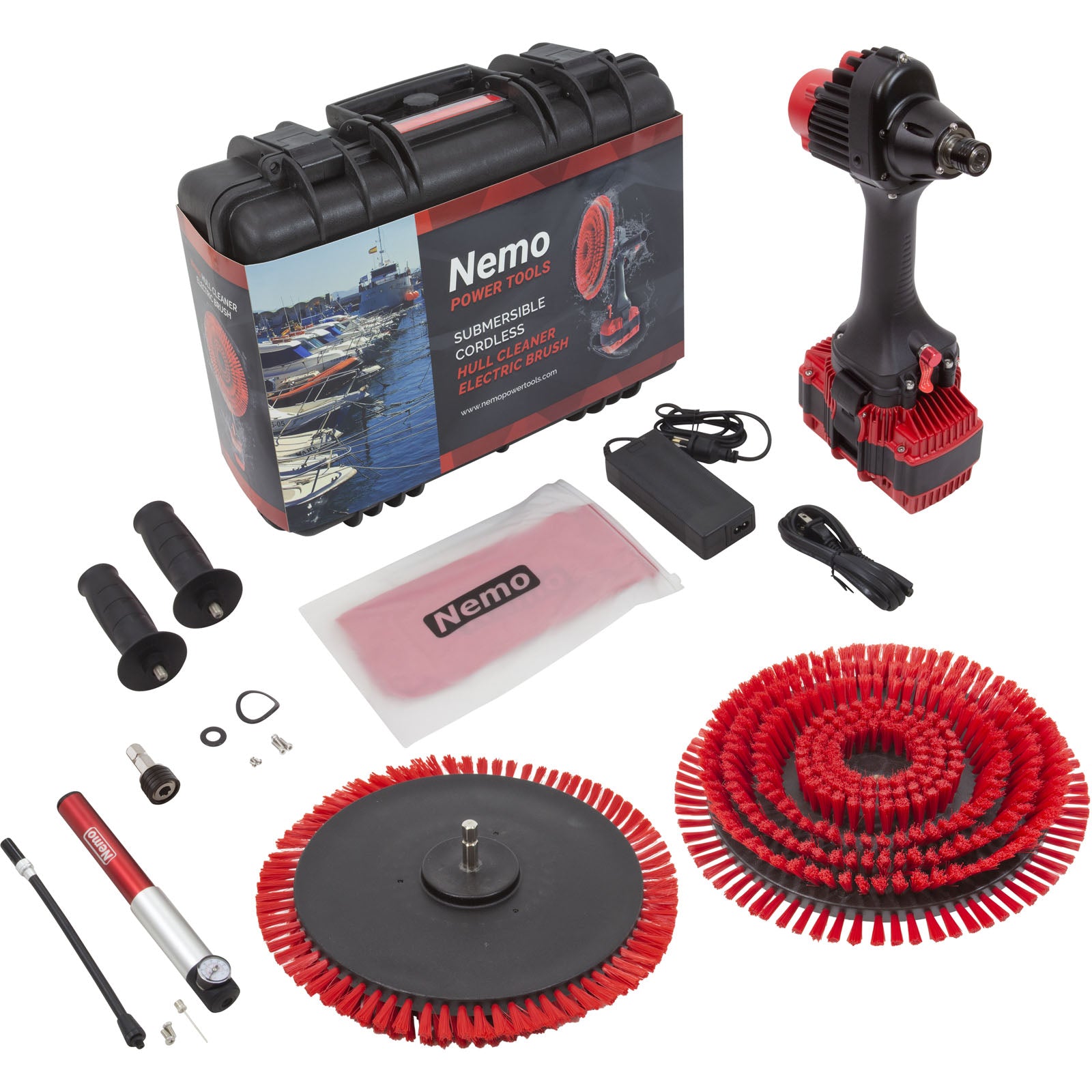 Boat Hull Cleaner, Nemo, 50M, 18V, (1) 10Ah Li-Ion, w/ Brush Set
