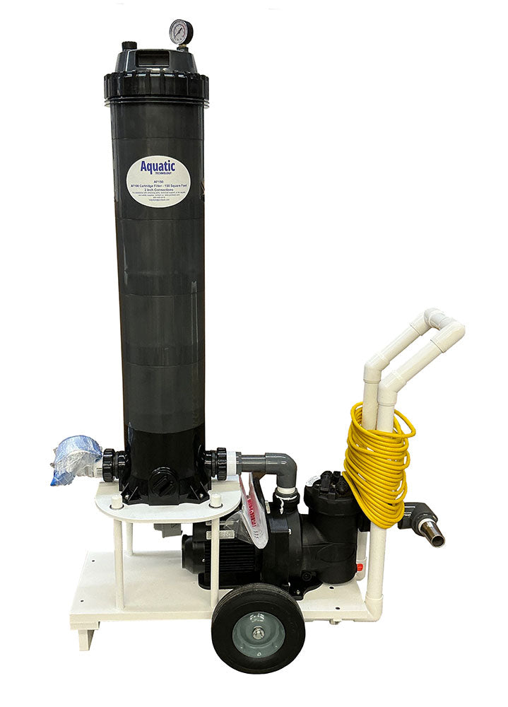 Portable Pool Vacuum System with 1 HP Speck Pump and 150 SF Cartridge Filter - 100 Foot Cord
