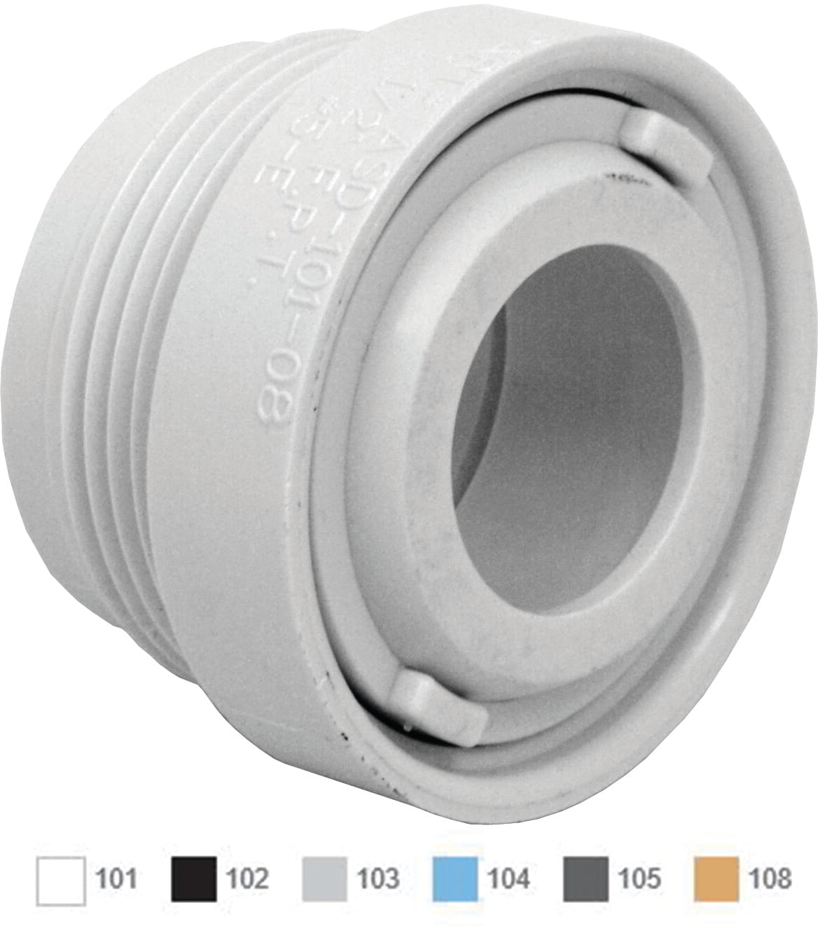 AquaStar 1/2" Black Return Extender with 1-1/2" MPT, 1" Orifice, Eyeball and Nut