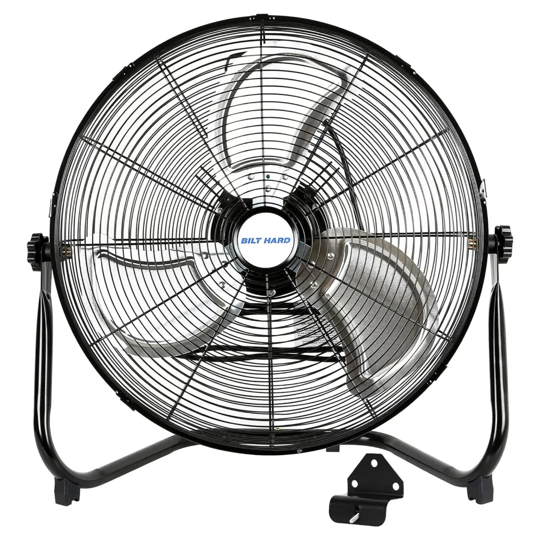 BILT HARD 20" High Velocity Floor Fan: Heavy Duty Metal, 4600 CFM, 3-Speed Industrial Fan with Wall-Mount