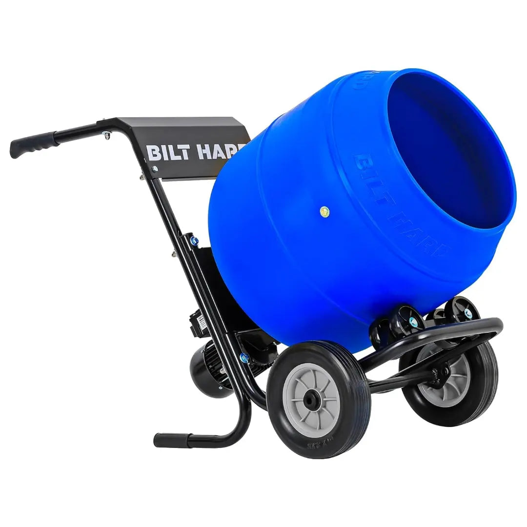 BILT HARD 4 Cu. Ft. Poly Drum Cement Mixer – Portable & Heavy-Duty