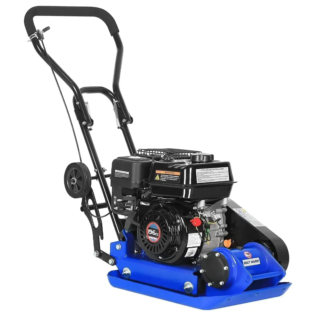 BILT HARD 2500 lbs Plate Compactor – 6.5HP Loncin Gas Engine, 10" Compaction Depth, 5500 VPM, EPA Compliant