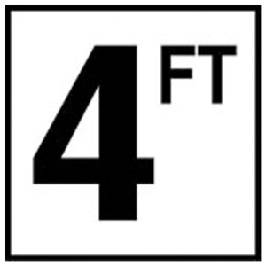 Inlays Ceramic Smooth 4FT Depth Marker 6"x 6" Tile, 4" Letter, C610040
