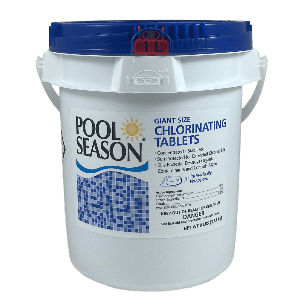 Pool Season 3" Inch Jumbo Chlorine Tablets - 50 lb Bucket