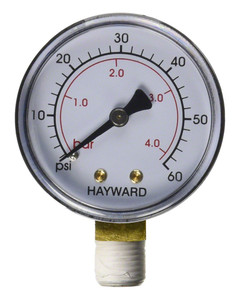 Hayward Pressure Gauge With 1/4" Bottom Mount, 0-60 PSI, ECX270861
