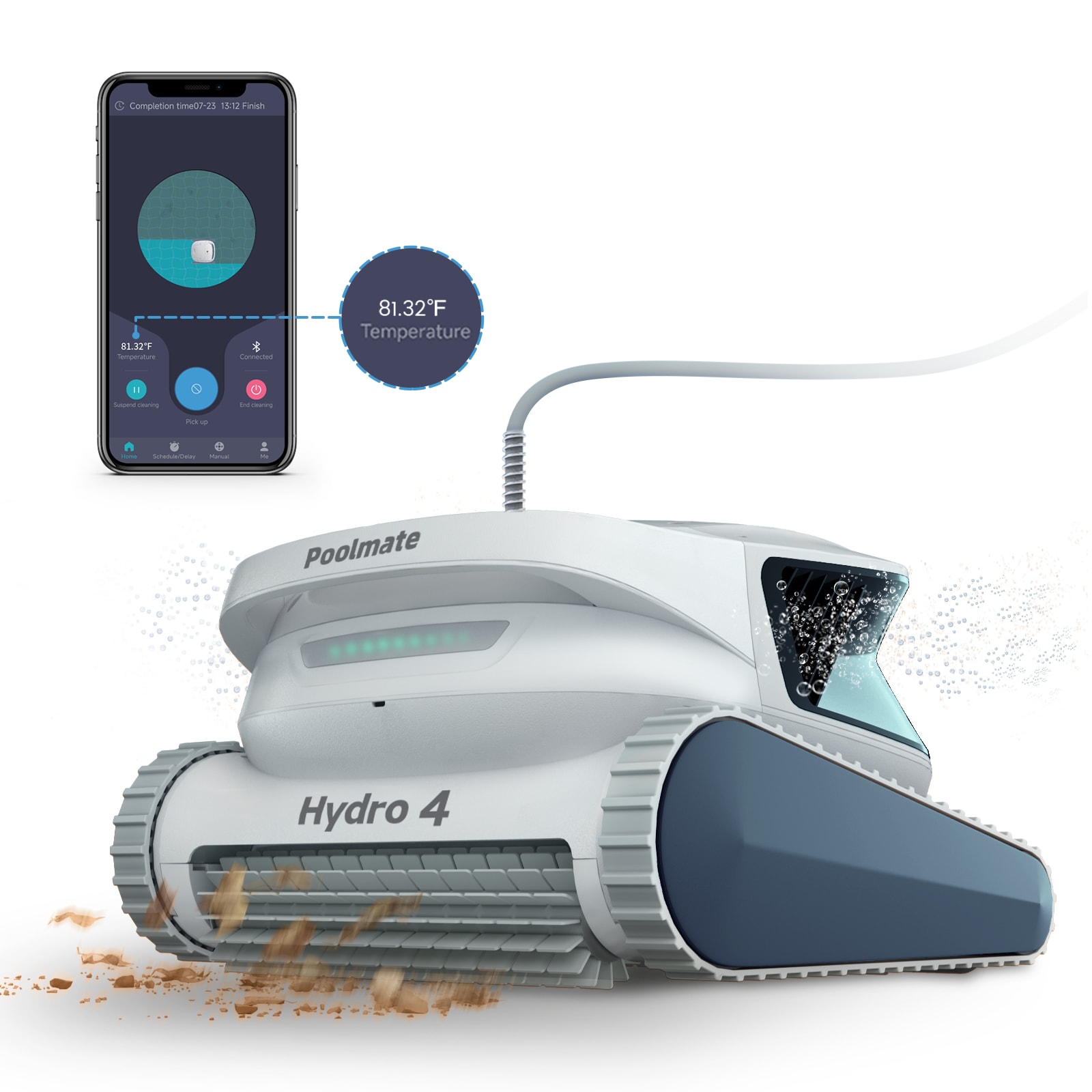 Poolmate Hydro 4 Pool Robotic Pool Cleaner with WiFi, 50' Cord