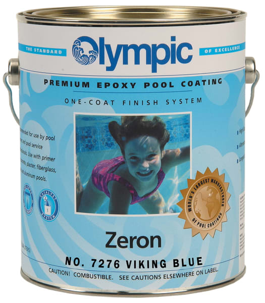 Olympic Zeron Epoxy Pool Paint Kit, Paint + Catalyst 1-Gallon, Viking Blue