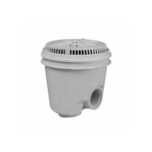Pentair Gray 1.5" NPT x 2" NPT StarGuard 8" Main Drain with 2" Side x 1.5" Bottom ABS Sump with Ring and Cover, Pack of 2, 500114