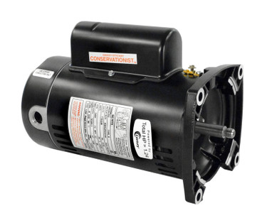 Century Square Flanged 3/4 HP 3450 RPM, 115/230 V, 48Y, Threaded Shaft E-Plus Motor, QC1072