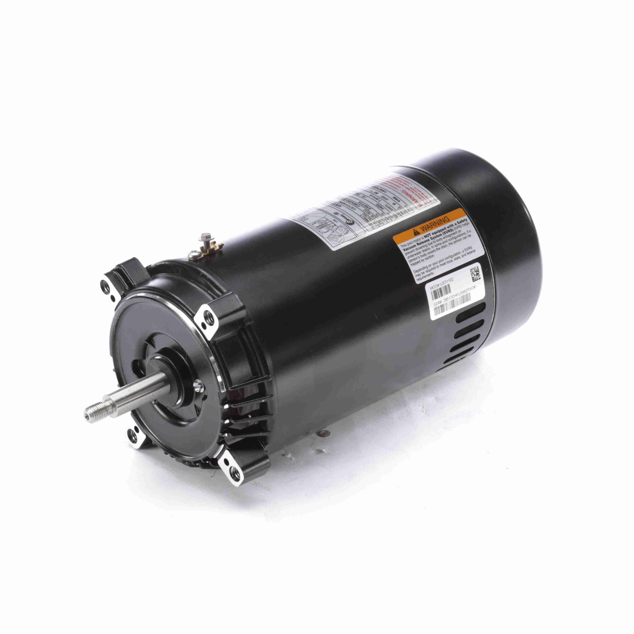 Century 1 HP Pump Motor,230/115 volt, 3450 RPM, Round Flange, 56J Frame, ODP
