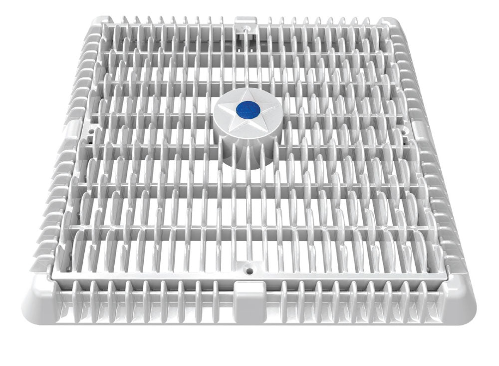 12 Inch Square Wave Anti-Entrapment Suction Outlet Cover With Vented Riser Ring and Mud Frame