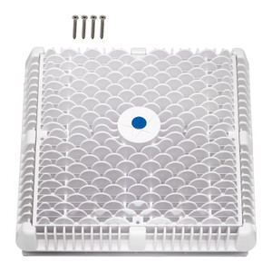 AquaStar White 12" Square Wave Suction Outlet Cover with Vented Riser Ring With Mud Frame, WAV12WR101