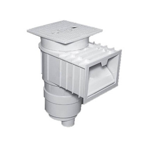 Waterway White 2" Socket Renegade Wide-Mouth Vinyl Liner In-Ground Skimmer with Square Lid, 540-8500