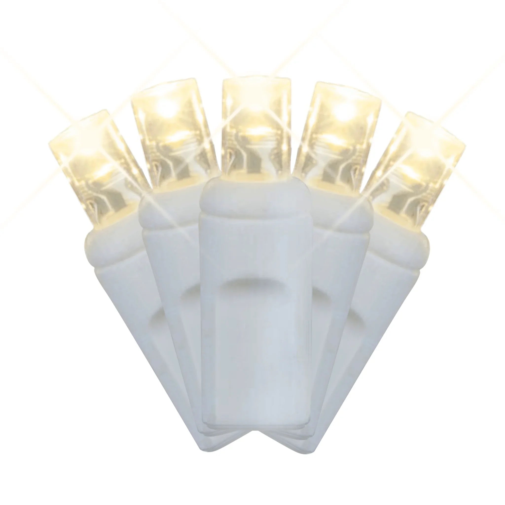 LED Mini Lights 5MM Warm White Twinkle 120v White Wire - 6" Spacing
