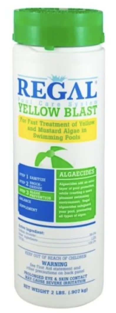 Regal Yellow Blast for Treatment of Yellow and Mustard Algae in Swimming Pools, 2 lbs Bottle